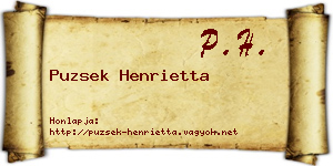 Puzsek Henrietta névjegykártya